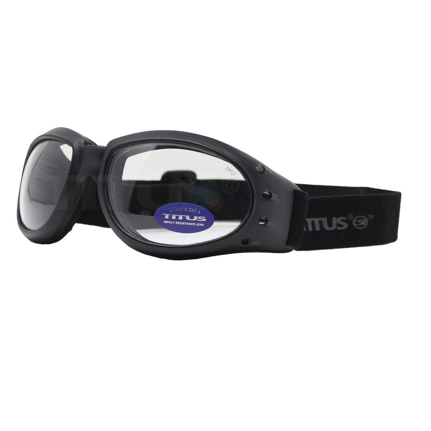 BULK ORDER - TITUS 12 PACK G10 CLEAR RAPTOR Motorcycle Riding Padded Sport Goggles