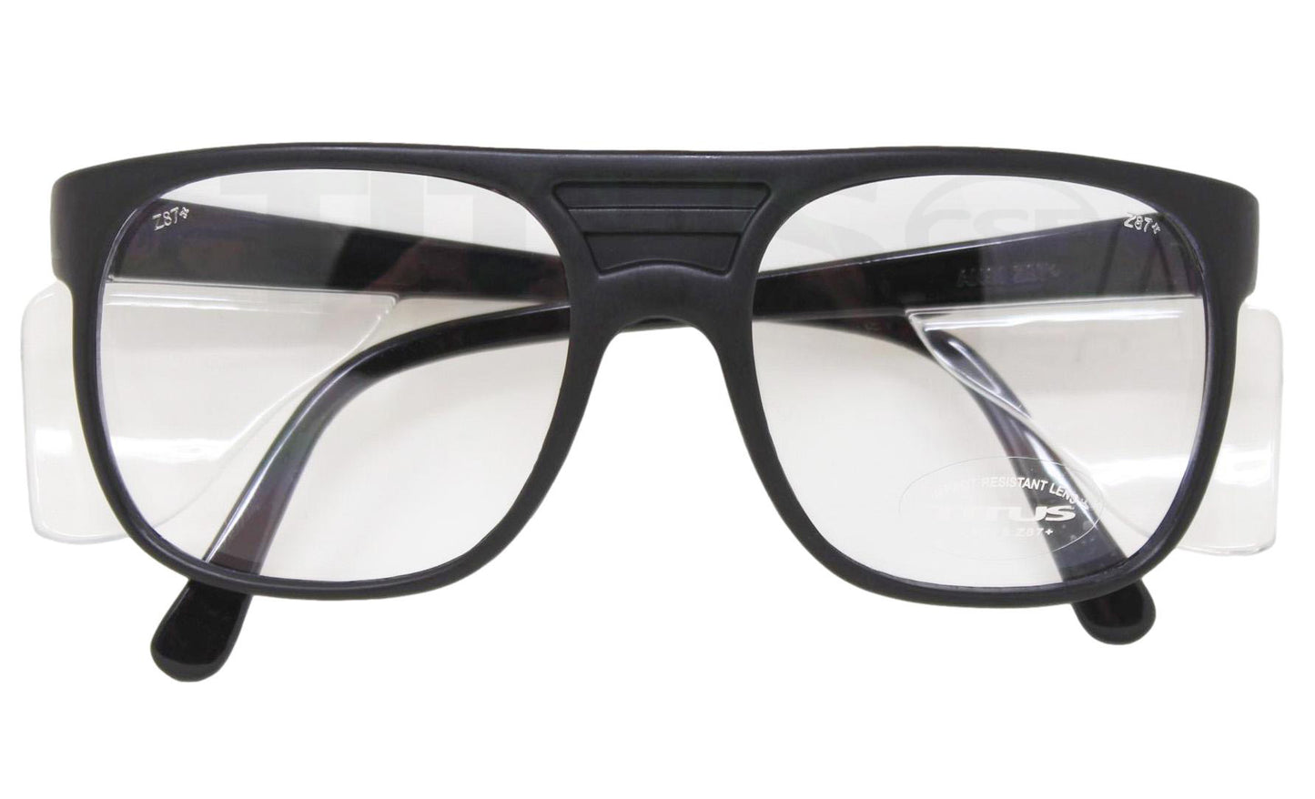 Z87+ TITUS G12 Retro Style Safety Glasses Soft Folding Color Matched Side Shield