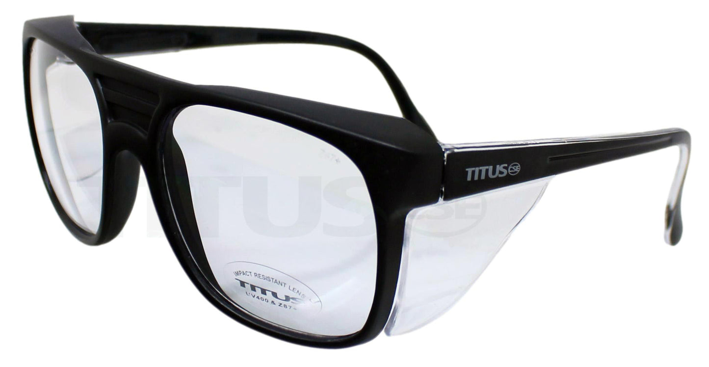 Z87+ TITUS G12 Retro Style Safety Glasses Soft Folding Color Matched Side Shield