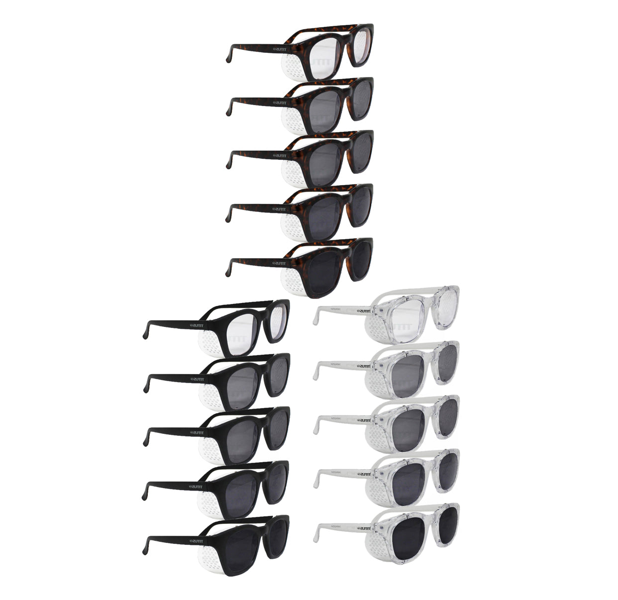 TITUS G12 Retro Style ANSI Z87 Photochromatic Safety Glasses with Folding Side Shields & Case