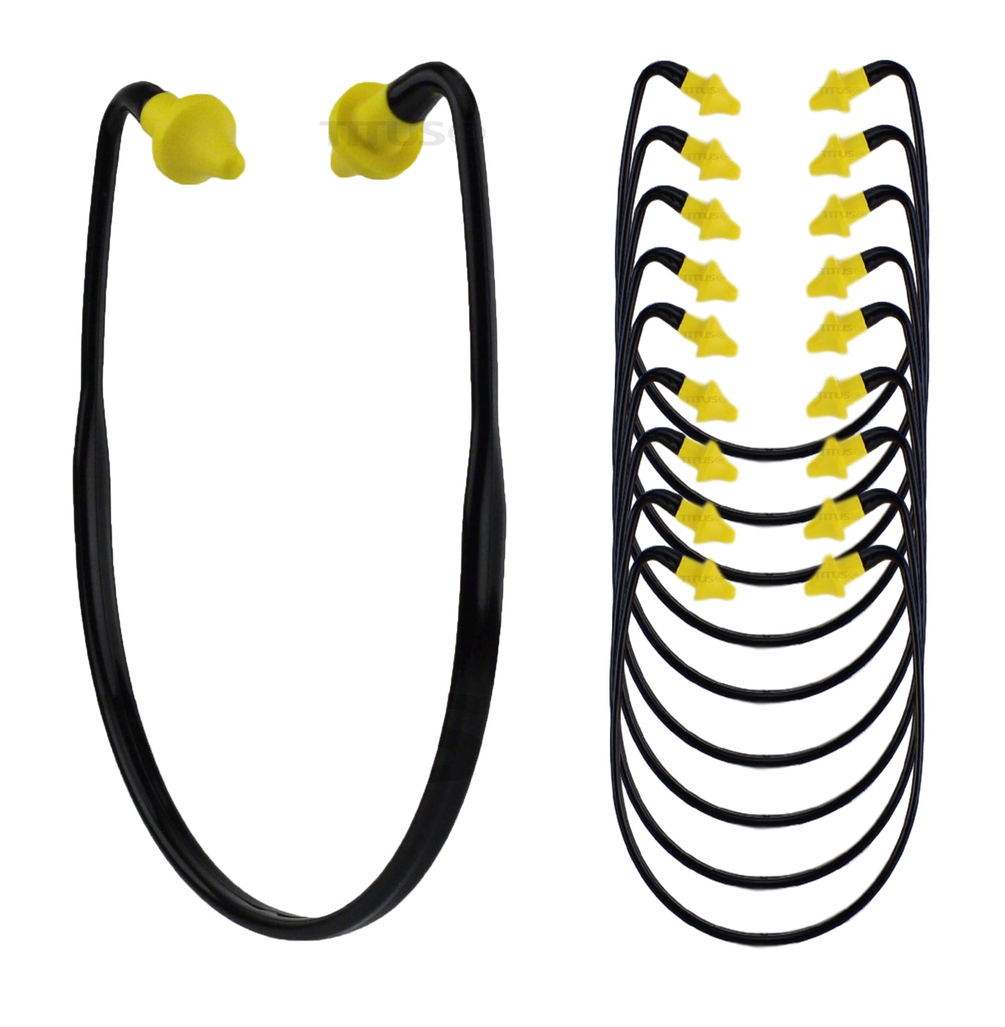 TITUS U-Band - Over Ear Reusable Banded Ear Plugs - Yellow & Black