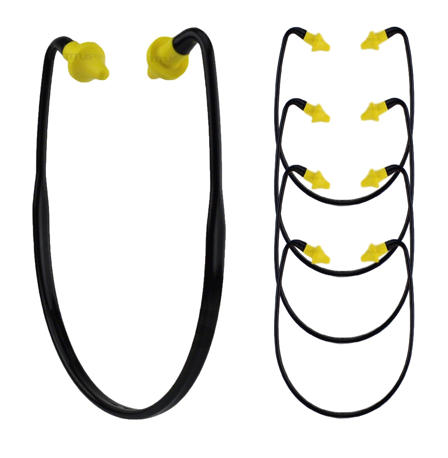 TITUS U-Band - Over Ear Reusable Banded Ear Plugs - Yellow & Black