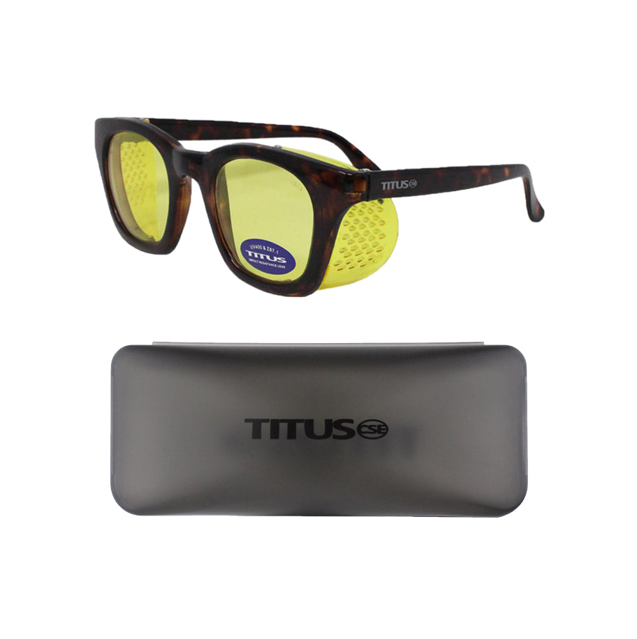 TITUS G12 Retro Style Safety Glasses Soft Folding Stainless Steel Mesh OR Color Matched Side Shield