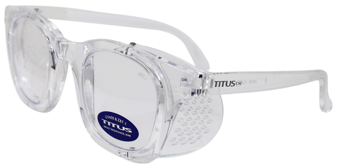 TITUS G12 Retro Style Safety Glasses Soft Folding Stainless Steel Mesh OR Color Matched Side Shield