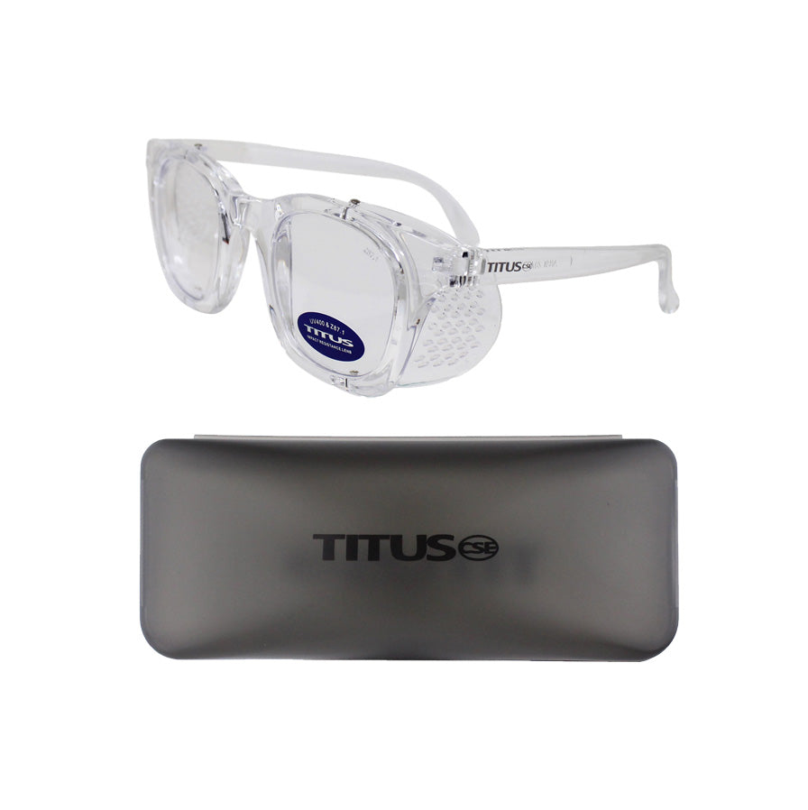 TITUS G12 Retro Style Safety Glasses Soft Folding Stainless Steel Mesh OR Color Matched Side Shield