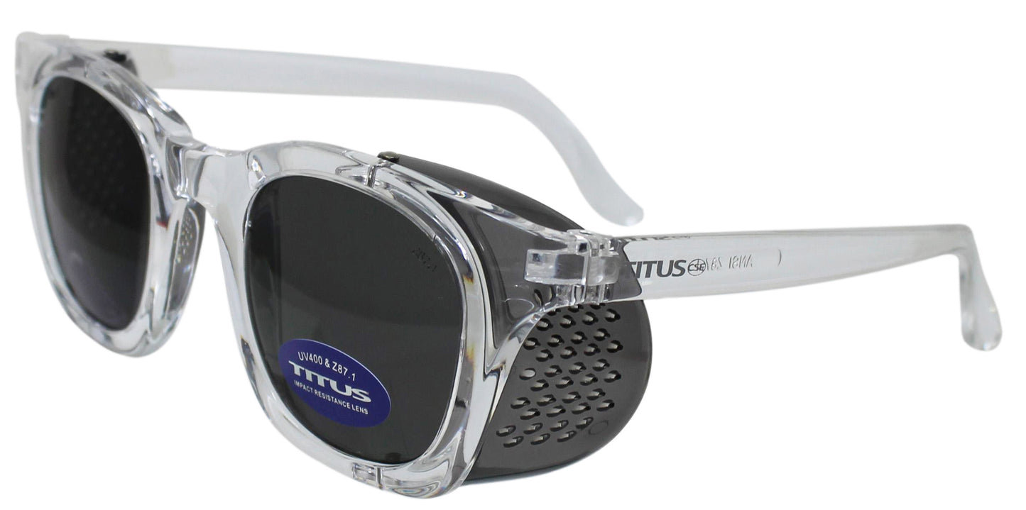 TITUS G12 Retro Style Safety Glasses Soft Folding Stainless Steel Mesh OR Color Matched Side Shield