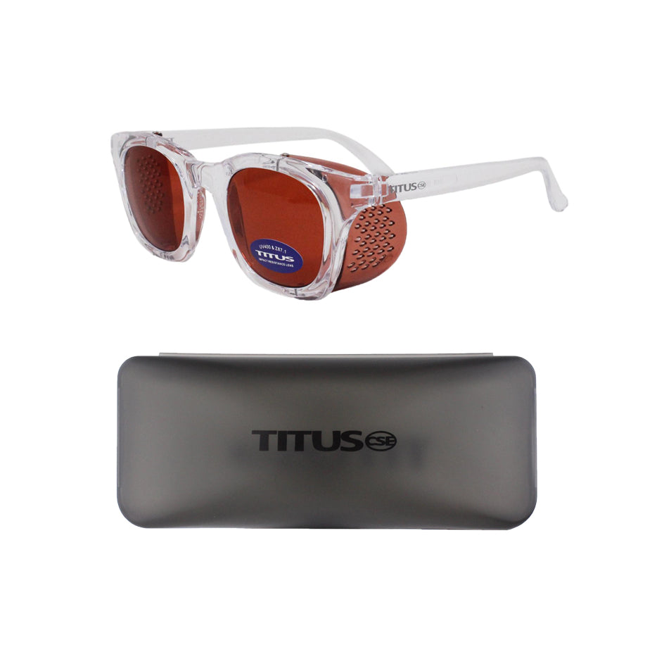 TITUS G12 Retro Style Safety Glasses Soft Folding Stainless Steel Mesh OR Color Matched Side Shield