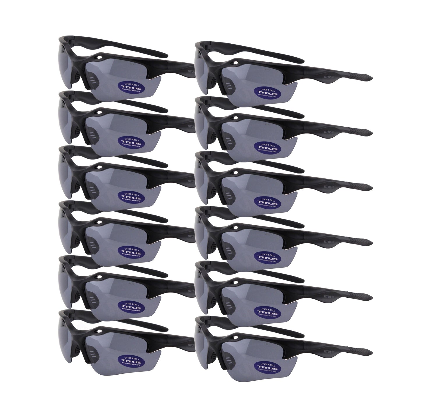 BULK ORDER - TITUS G18 12 PACK Polarized Motorsport Dark Smoke Sunglasses - Safety Glasses