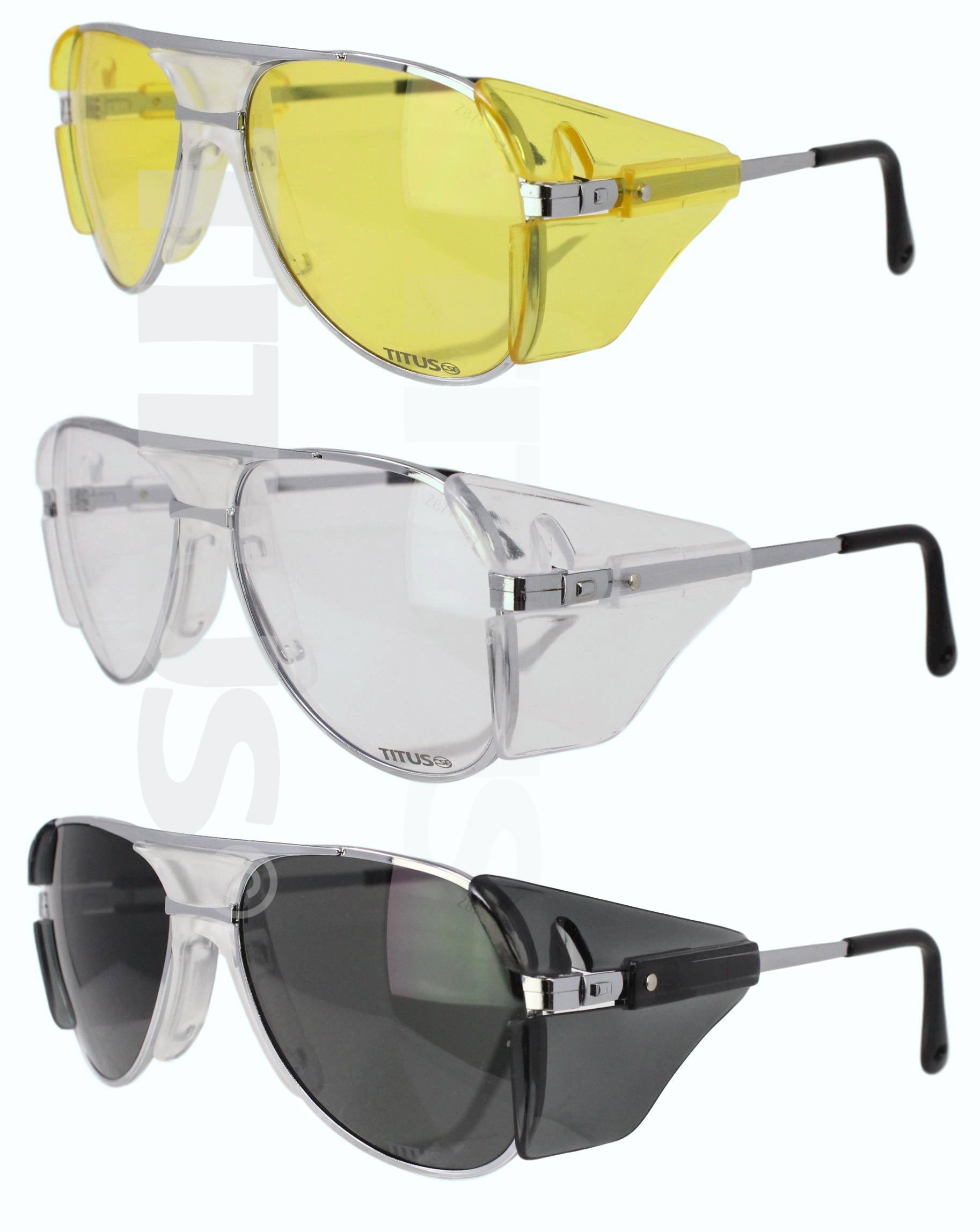 TITUS G77 Premium Metal Frame Aviator Z87+ Safety Glasses w/Side