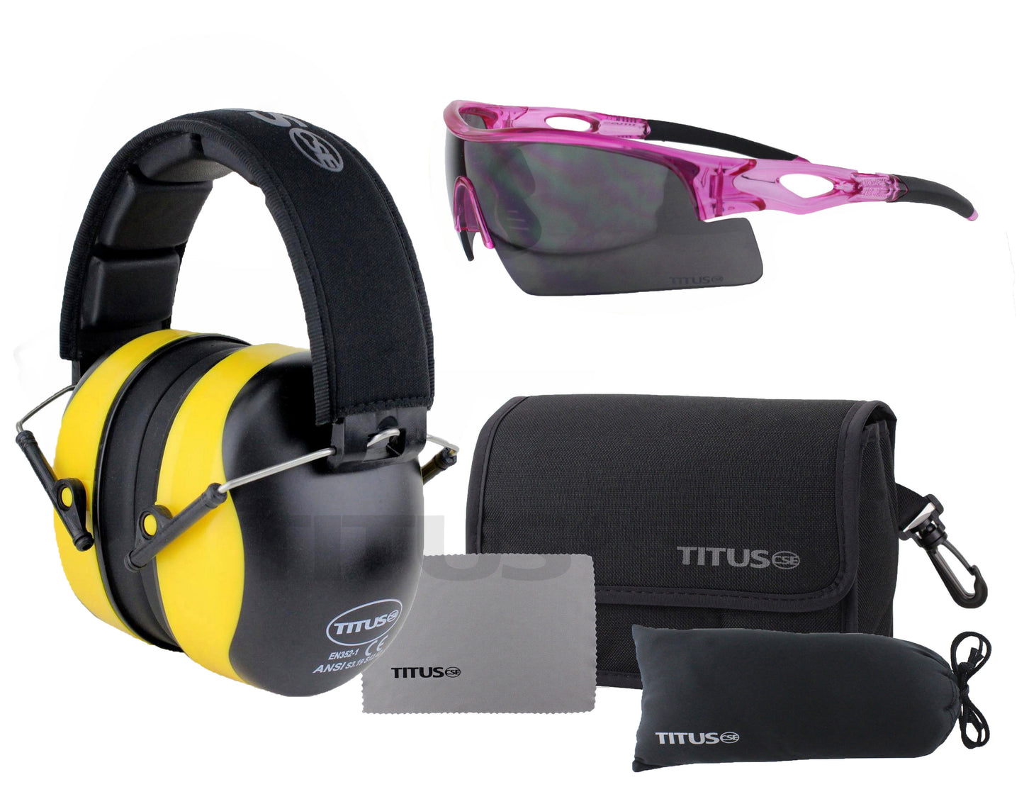 Titus Onyx 37 / G20 Highest NRR Hearing Protection PPE Earmuffs Safety Glasses