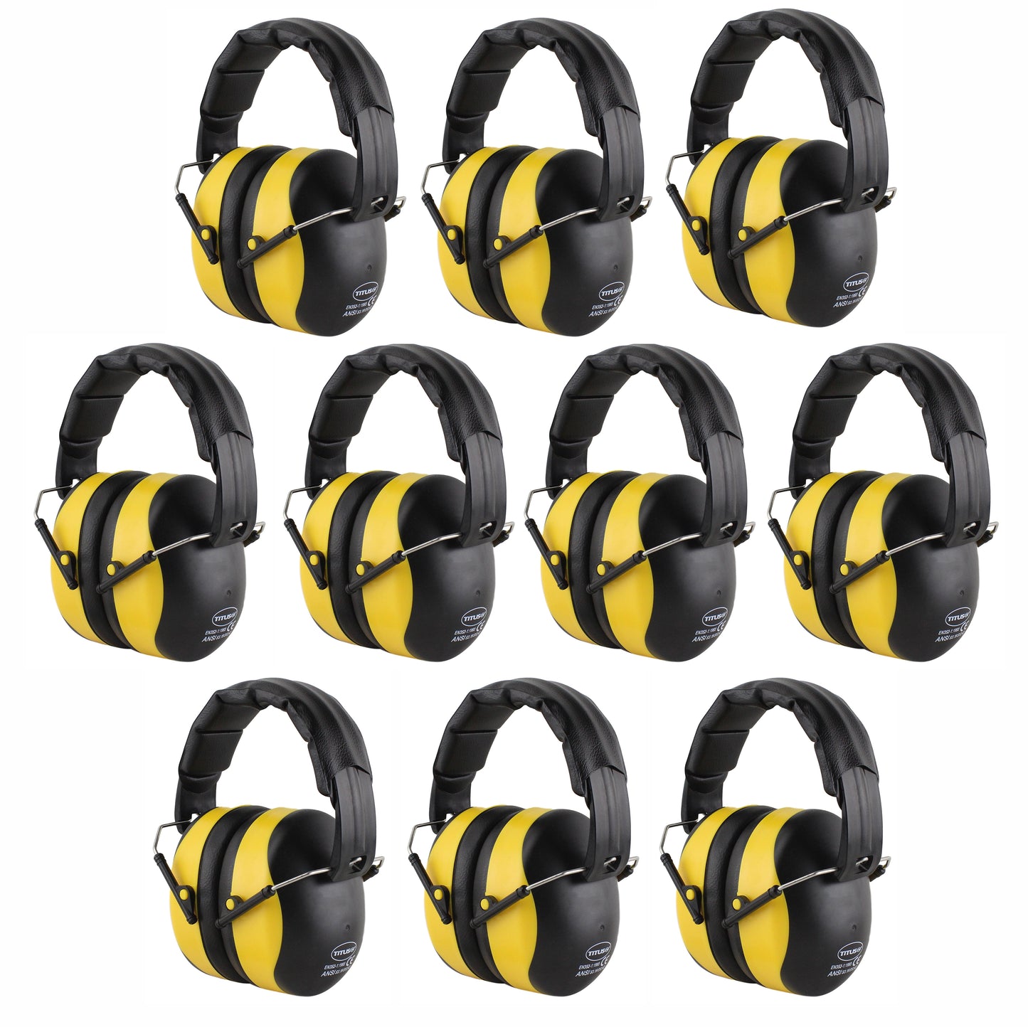 TITUS 3 Series, BLEMISHED Onyx 37 Original Highest NRR Noise Reduction Earmuffs 10 PACK