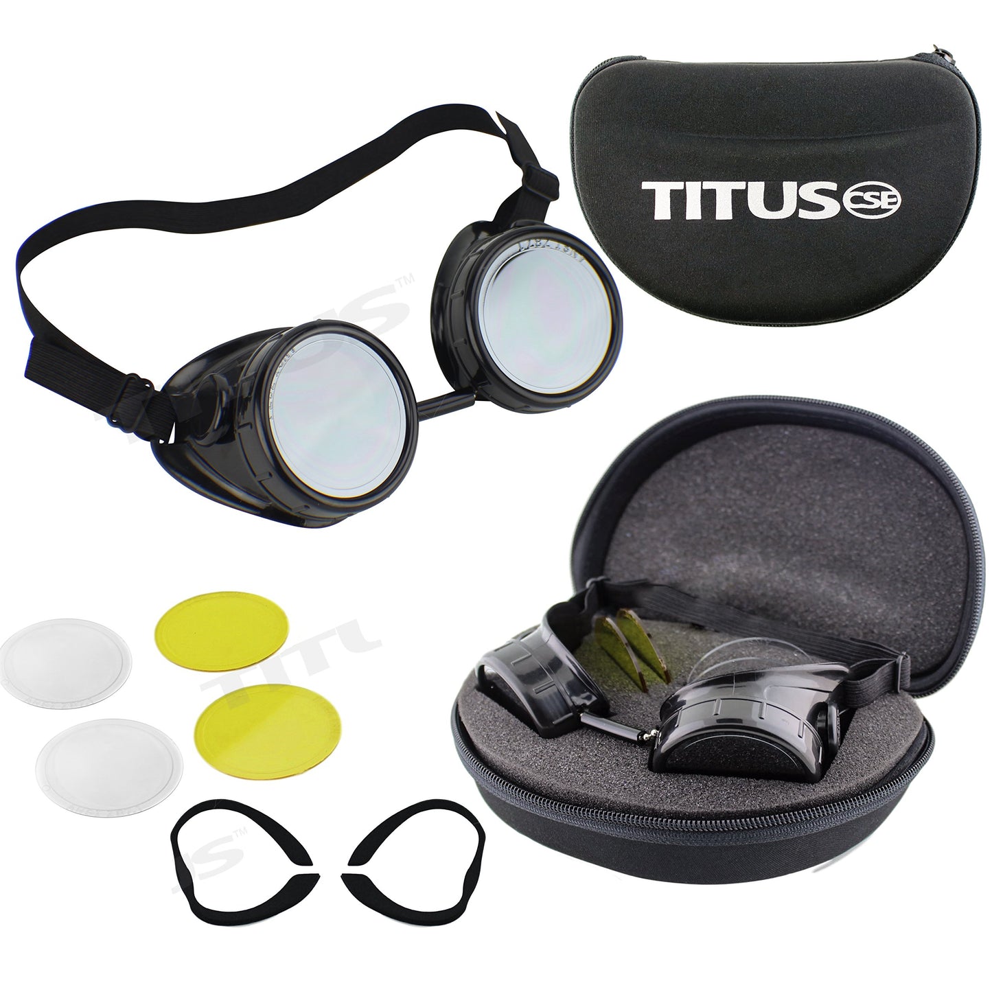TITUS G14 Sports Riders Steampunk Safety Goggles Motorcycle Strap Eye Protection