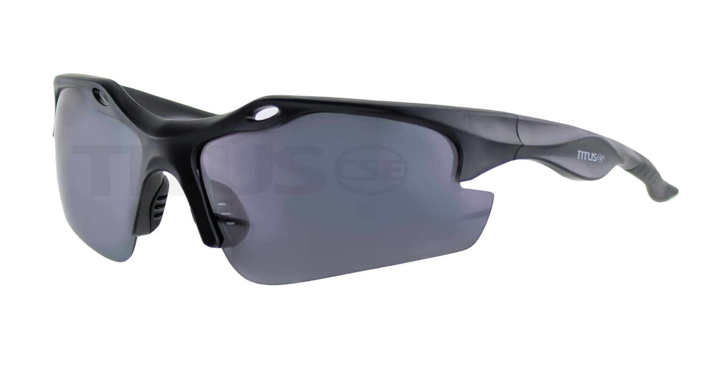 TITUS G18 Polarized Motorsport Dark Smoke Sunglasses - Sports Riders Safety Glasses