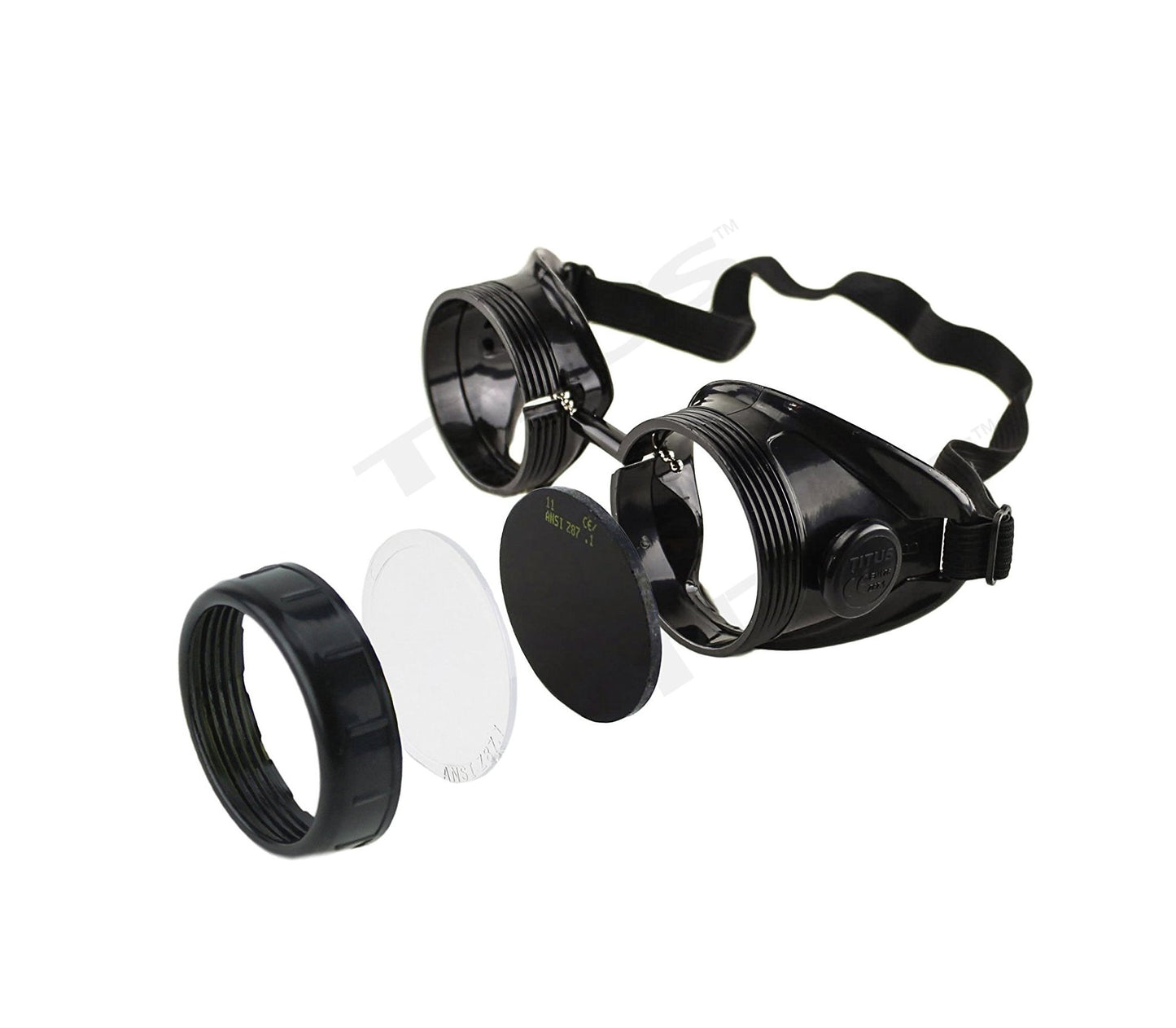 TITUS Cup Type C Frame Industrial Quality Welding Goggles UV IR Green 5,7,8,9,10,11,12,13,or 14 Filter With Pouch & Pads