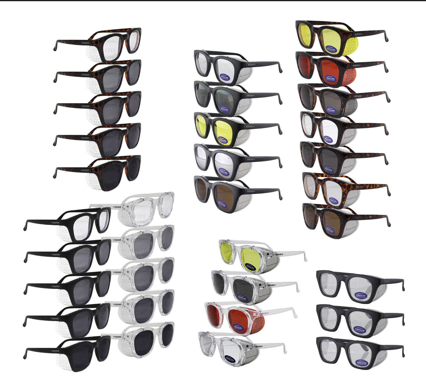 TITUS G12 Retro Style Safety Glasses Soft Folding Stainless Steel Mesh OR Color Matched Side Shield