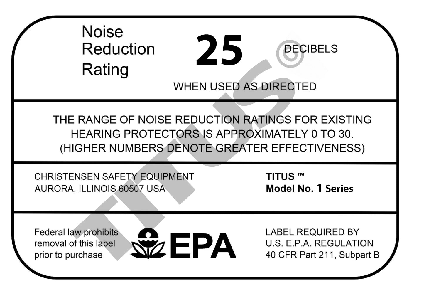 BULK ORDER - 20 PACK TITUS 1-Series Economy EarMuffs Ear Protection Noise Reduction ANSI CE Approved Earphones