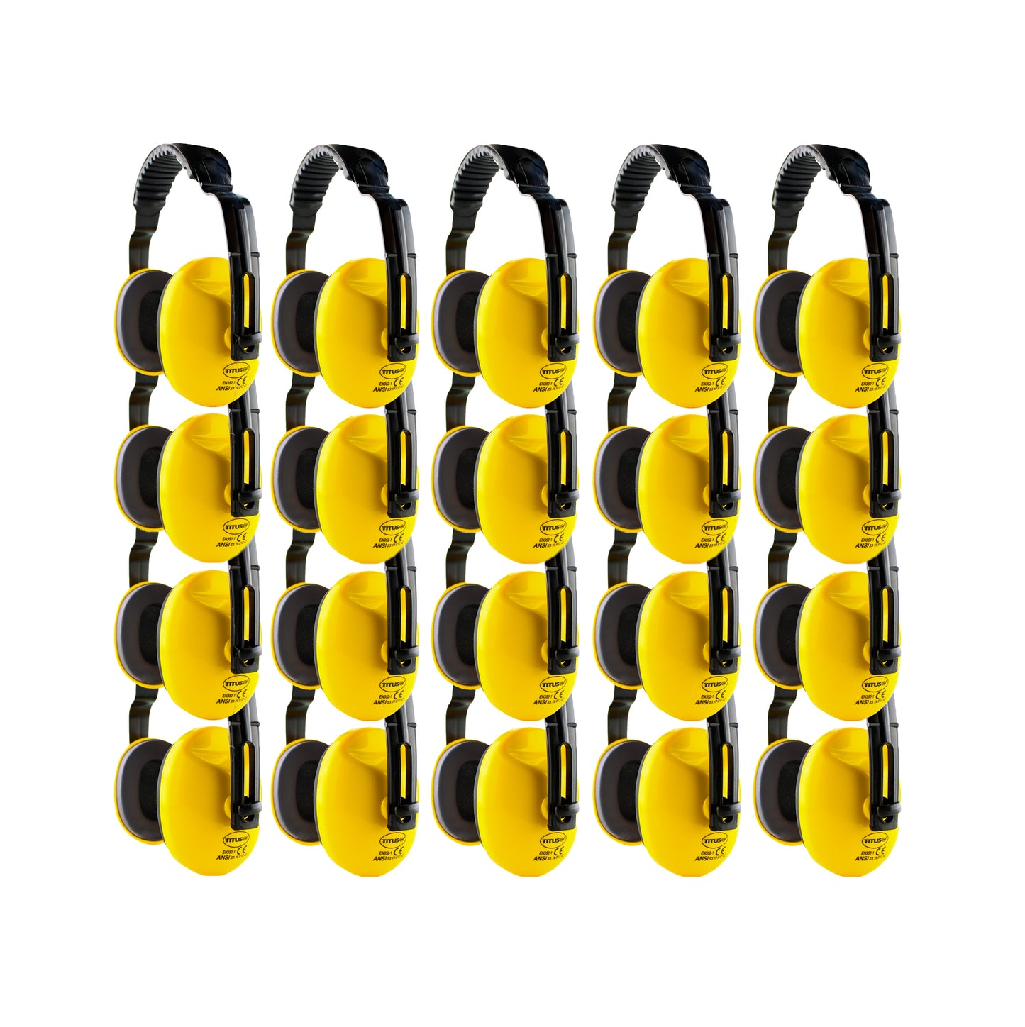 BUL ORDER - 20 PACK TITUS Z1 Series Economy EarMuffs Ear Protection Noise Reduction ANSI CE Approved Earphones