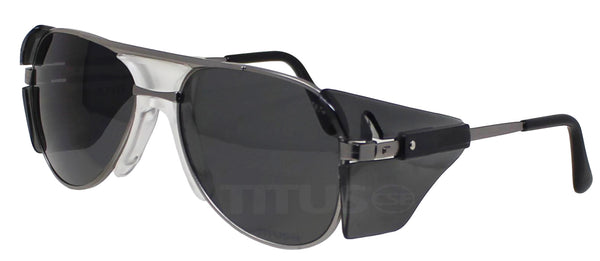 Solar Shield Aviator Sunglasses - Polarized Gray Lenses - Aviator Black Frame - ea