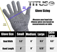 TITUS Cut Resistant Gloves Level 5 Protection EN388 Certified, Food Safety Kitchen Cuts