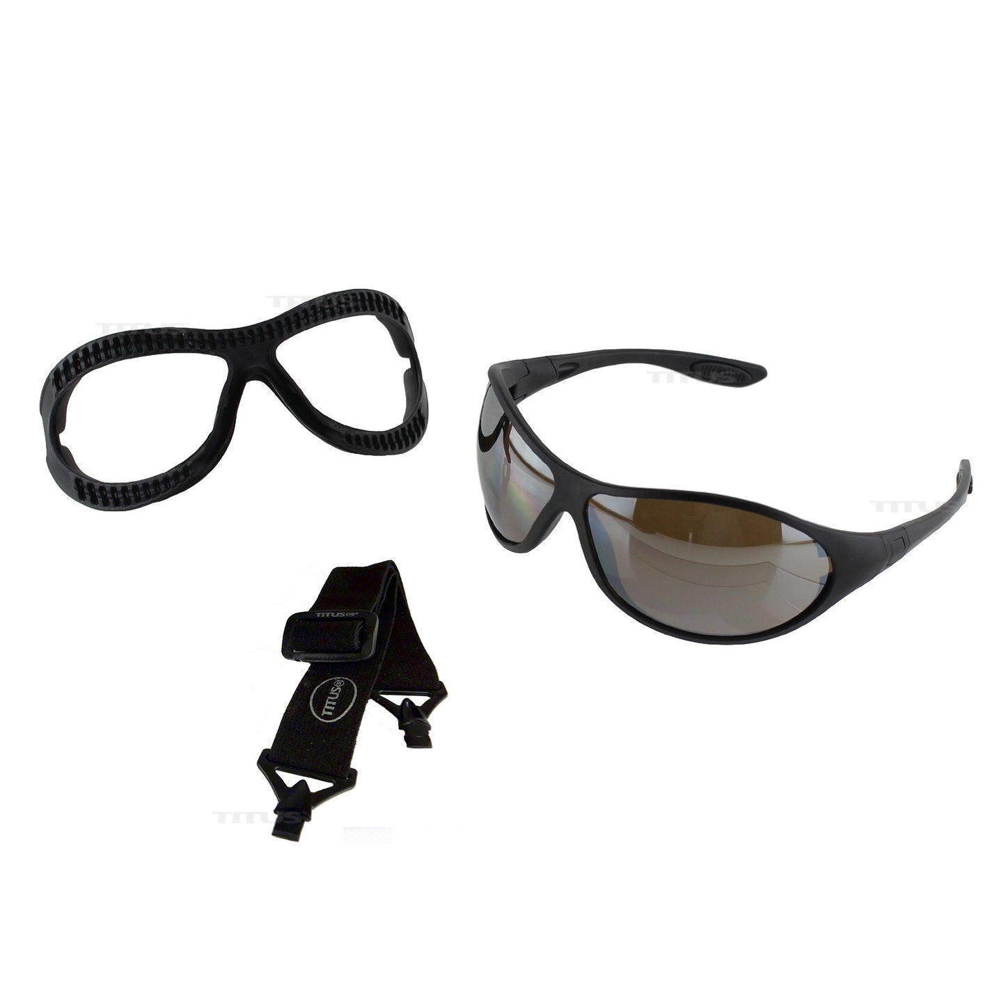 Titus G9, Interchangeable Padded Sport Goggles, Convert to Glasses / Mirrored Bronze Lenses Z87 Rated With Mask Option